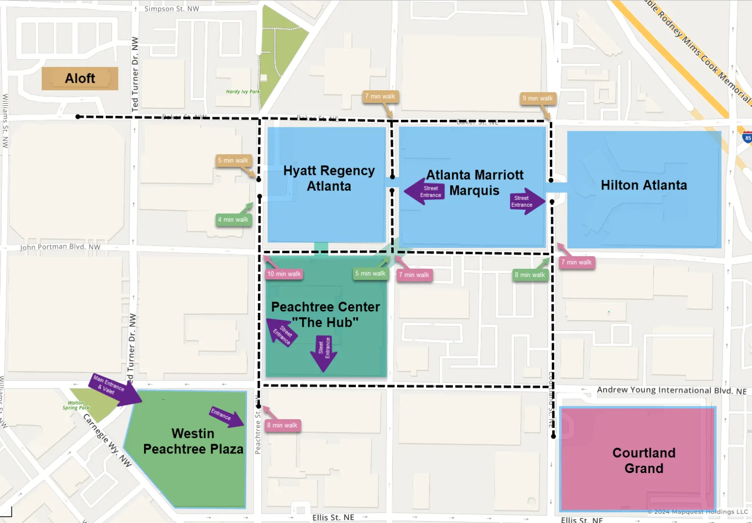 Map of the hotels