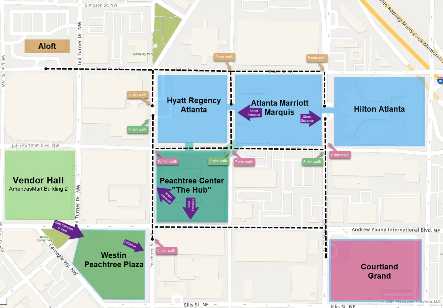 Map of the hotels